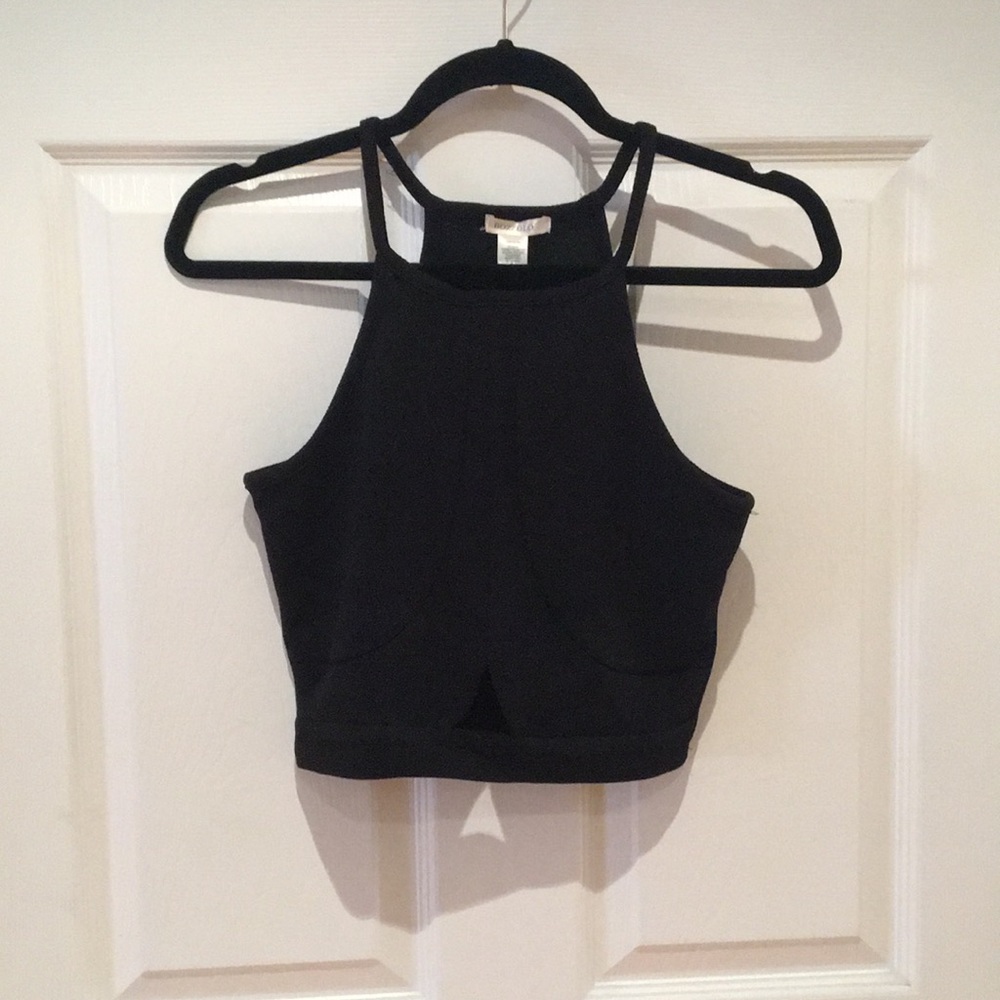 Black Halter Crop Top